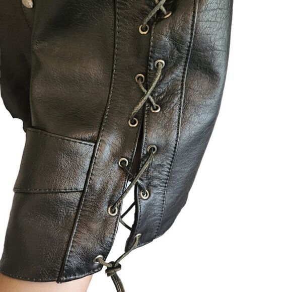 INTERSTATE Leather Men's Full Snap Lace Up Vest Size XL - Picture 5 of 8